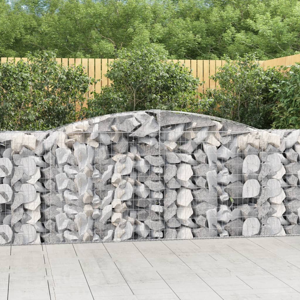 Kosze gabionowe, 2 szt, 400x50x100/120 cm, galwanizowane żelazo vidaXL