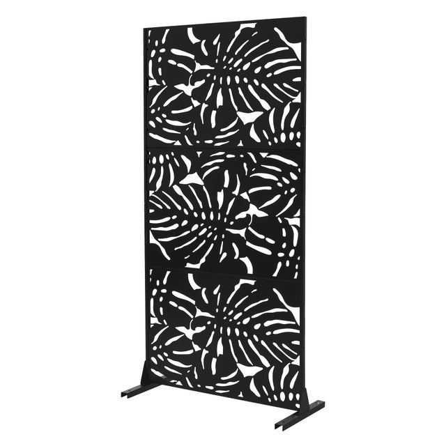 ML-Design roma parawan metalowy 120x180 cm 3 panele wolnostojący dekoracyjny stalowy osłona ogrodowa odporna na warunki taras balkon ogród regulowany