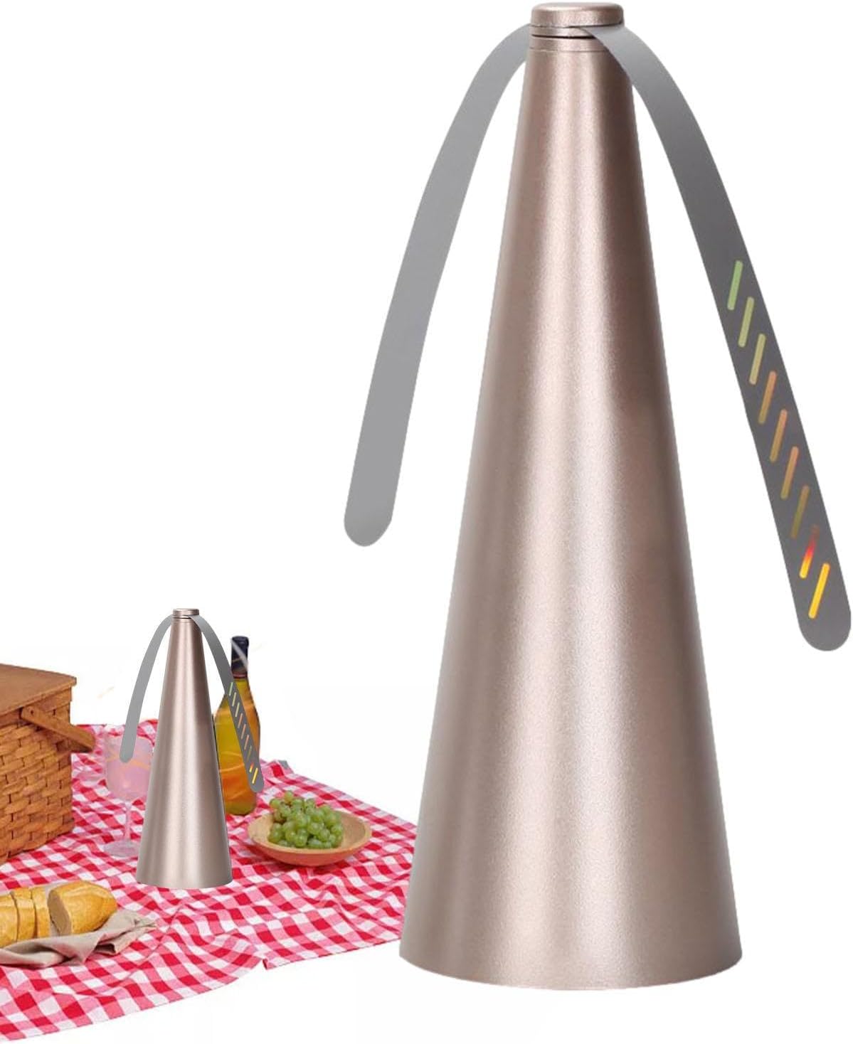 Lot de 2 Ventilateur Anti-Mouche - Hélice anti-mouches pour table d'extérieur - pour éloigner les mouches et les insectes de la nourr - Or - 5