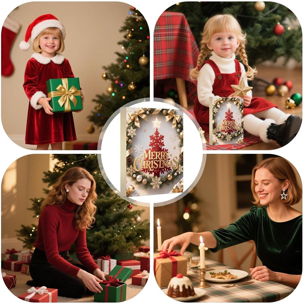 Calendario dell'Avvento a 24 scomparti con gioielli, materiale in lega, calendario dell'Avvento di 24 giorni, set di bigiotteria natalizia - 4