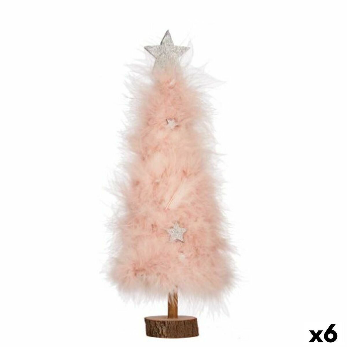 Árbol de Navidad Rosa Madera Plástico 9 x 34 x 9 cm 6 Unidades