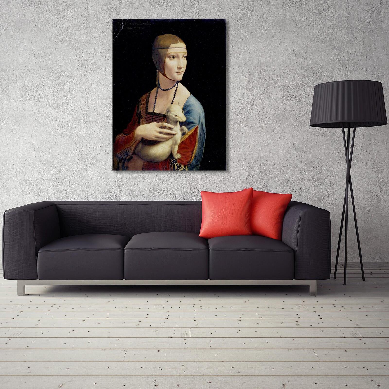 Tableau reproduction photo de leonardo da vinci - dame à l'hermine - 70 x 100 cm - 3
