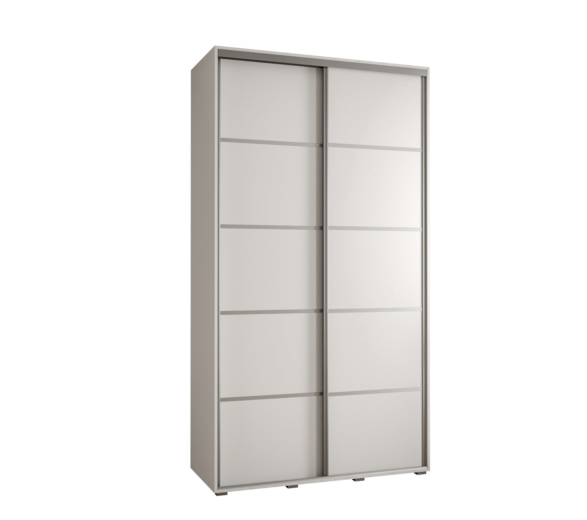 Szafa przesuwna wysoka Davos 4 130 x 60 x 235,2 cm biały + biały + u. srebrny - Abiks Meble