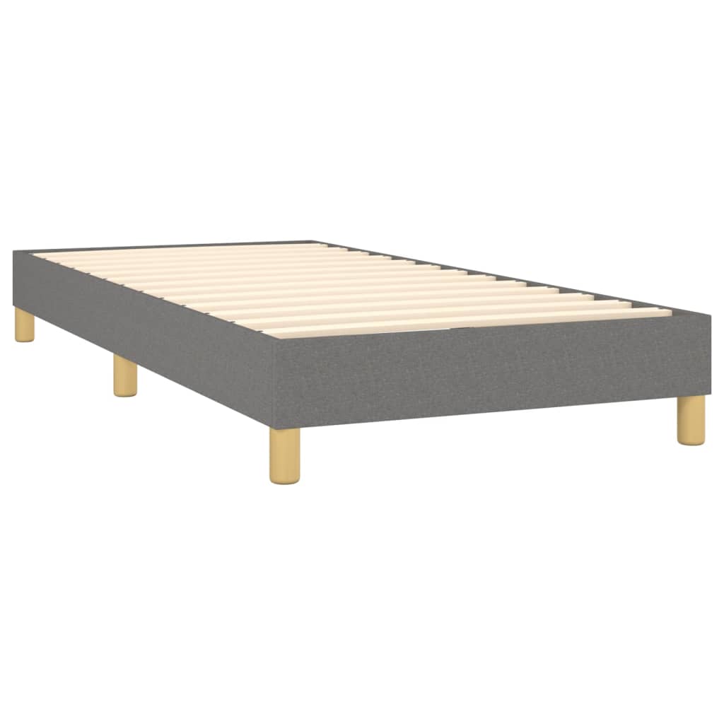 Cadre de lit à lattes en tissu gris foncé, pour la chambre, 100 × 200 cm - 4