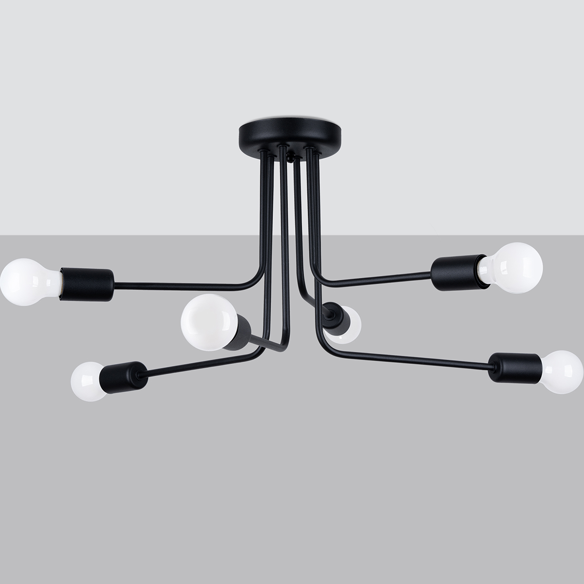 Żyrandol TORAH 6 czarny LED 4000K - 68x68x33cm Sollux