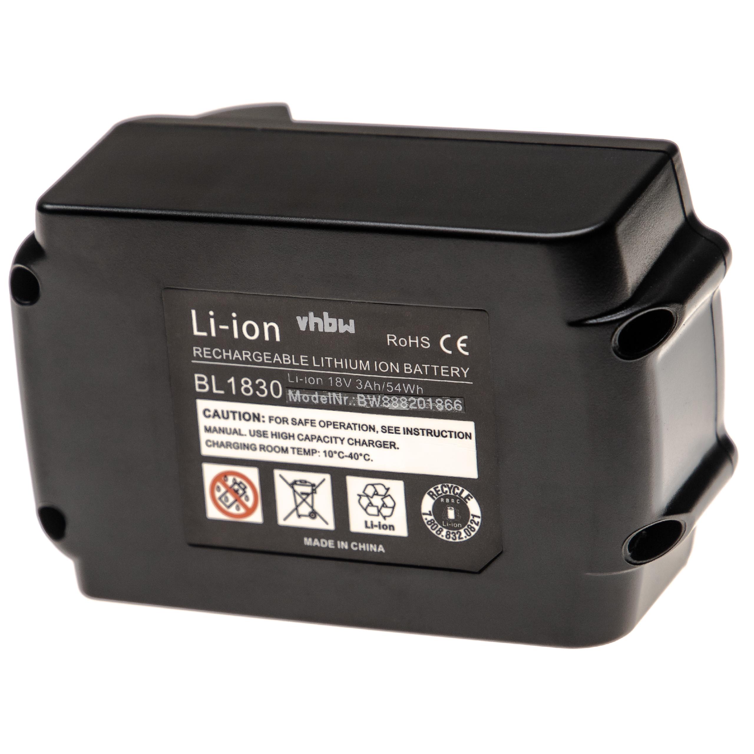 vhbw Batterie compatible avec Makita BFS450, BFR750Z, BFS450F, BFS450Z, BFS450RFE, BFS451RFE, BFR750RFE outil électrique (3000 mAh, Li-ion, 18 V) - 2