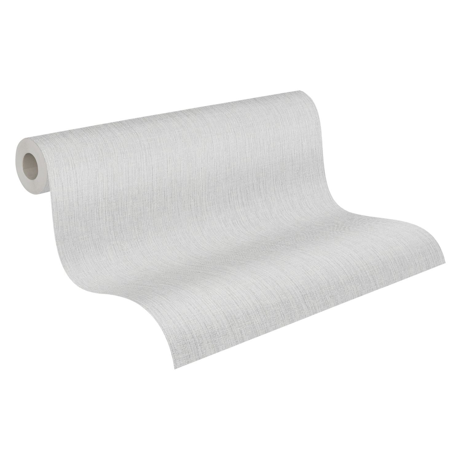 Tapeta lniana tekstura jasnoszarym - 53 cm x 10.05 m - LIVINGWALLS