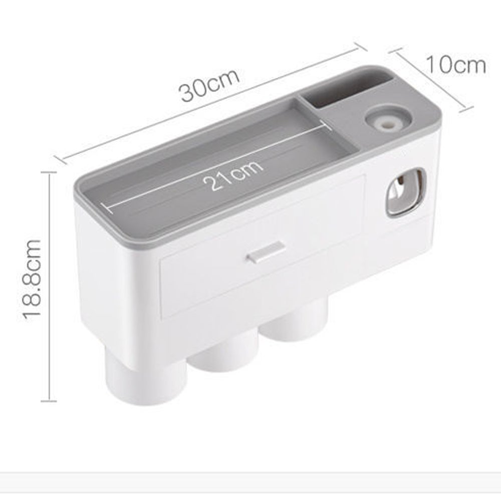 Portaspazzolino da parete con dispenser di dentifricio – 3