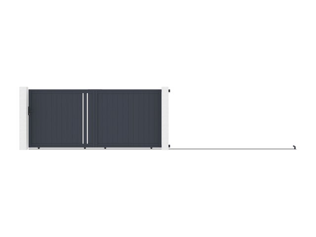 Portail coulissant aluminium semi ajouré L421 x H180 cm anthracite - TOROMA