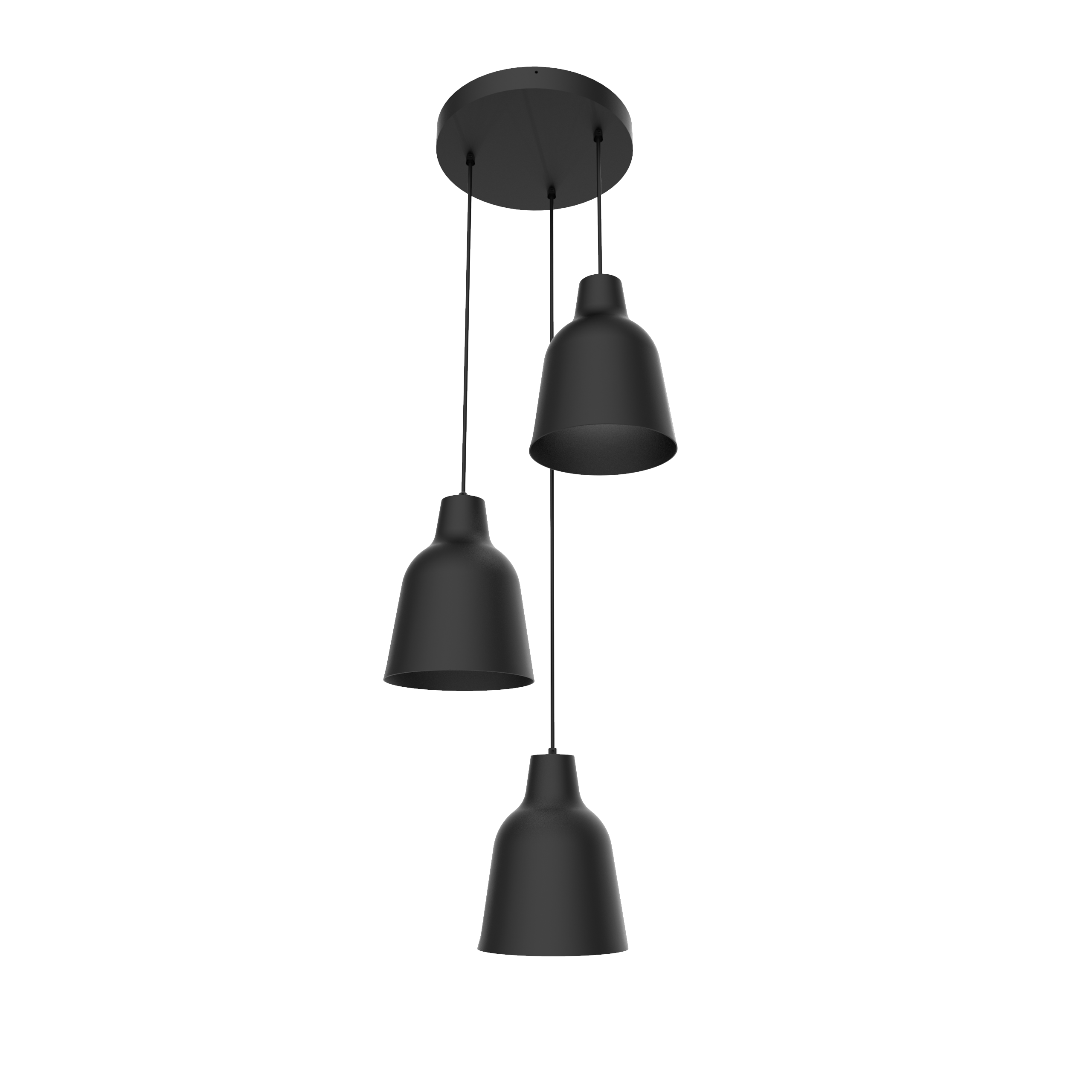 Lumicom | dong compo lampara de techo, 3x e27, max 42w, metal, negro mate, d.35cm