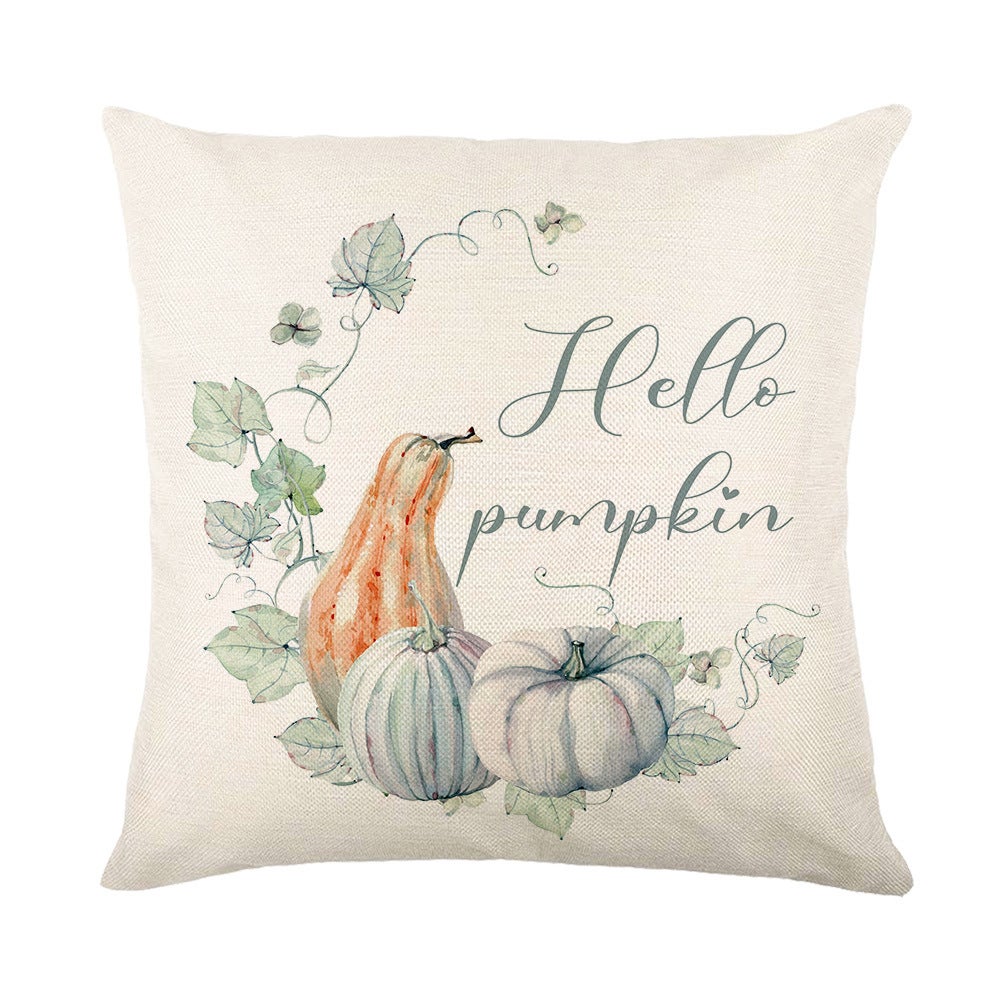 Lot de 4 housses de coussin décoratives citrouilles 45 x 45 cm, pour Thanksgiving, pour canapé, salon, chambre, jardin, décoration d'intérieur - 4