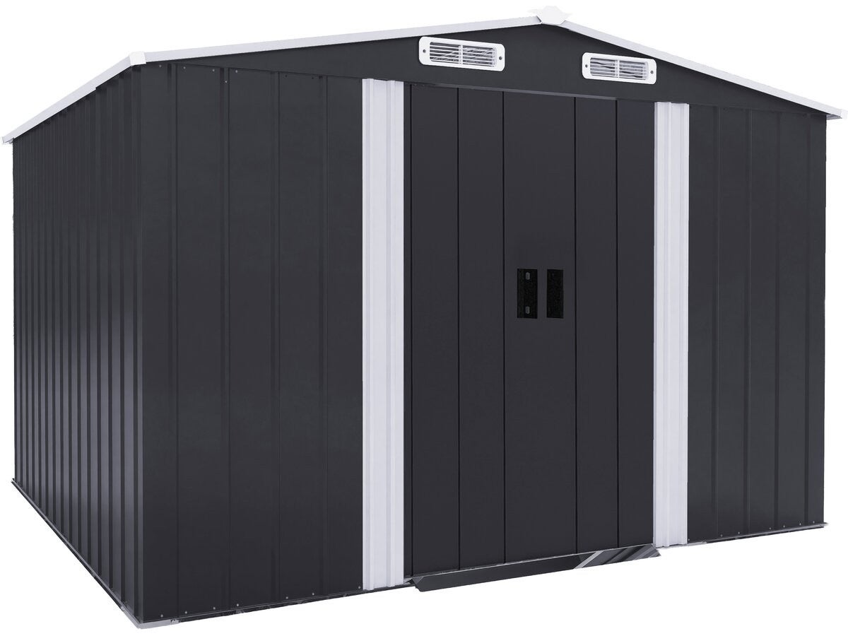 Metalowa szopa ogrodowa "Boston" z przesuwanymi drzwiami - 6,54 m² - Szary