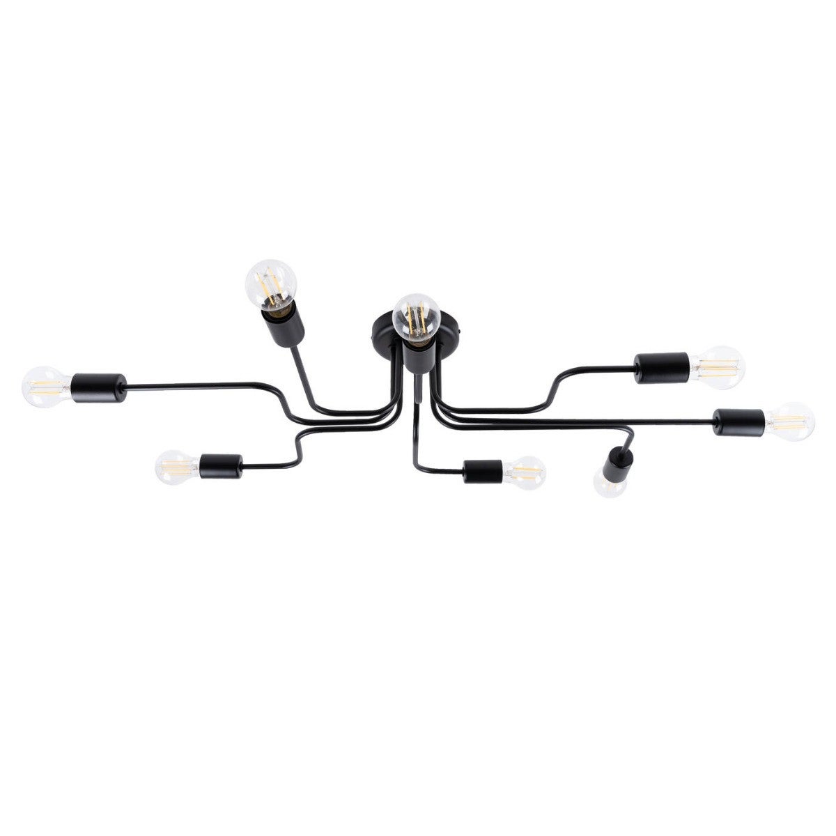Lampa sufitowa wisząca Vector czarna 8xE27x15W wym: 15,5 x 56 x 103 cm metal Sollux Lighting
