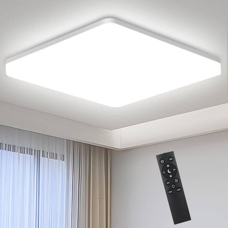 LOVHAUS Regulowany Panel LED Sufitowy 24W, Lampa do Łazienki IP54 Wodoodporna z Pilotem, Oświetlenie Sufitowe 2400LM 3000-6500K