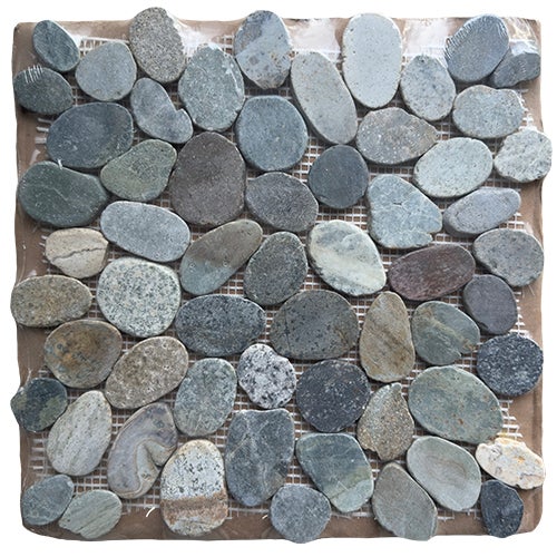 Mosaïque galet scié sol/mur en marbre rivière - Vendu par filet de 30 x 30 cm - C-NEGOCE - 4