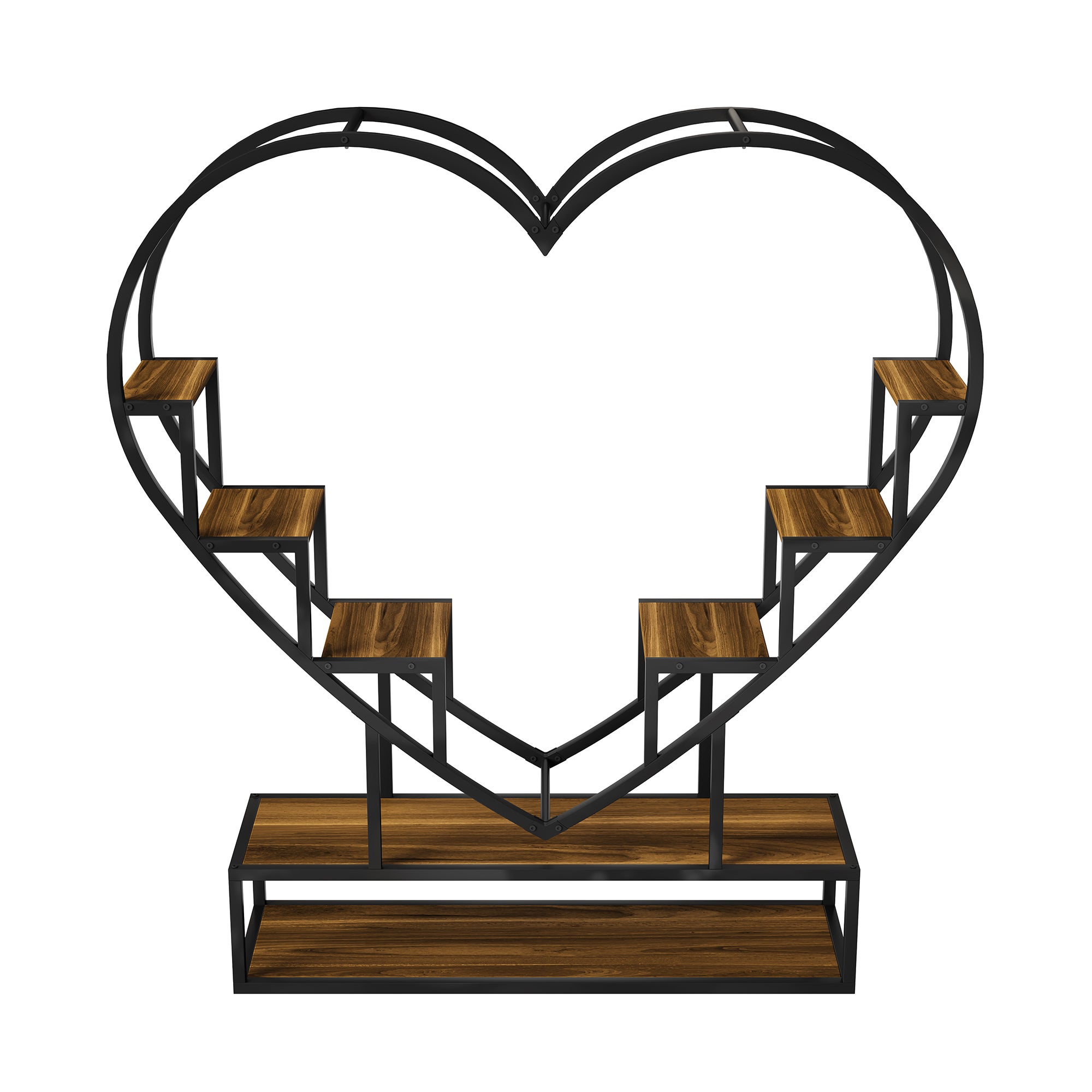 Support pour plantes d'intérieur avec lampes de croissance, étagère à plantes en Forme de Cœur à 6 niveaux, supports d'angle pour plantes d'intérieur - 7