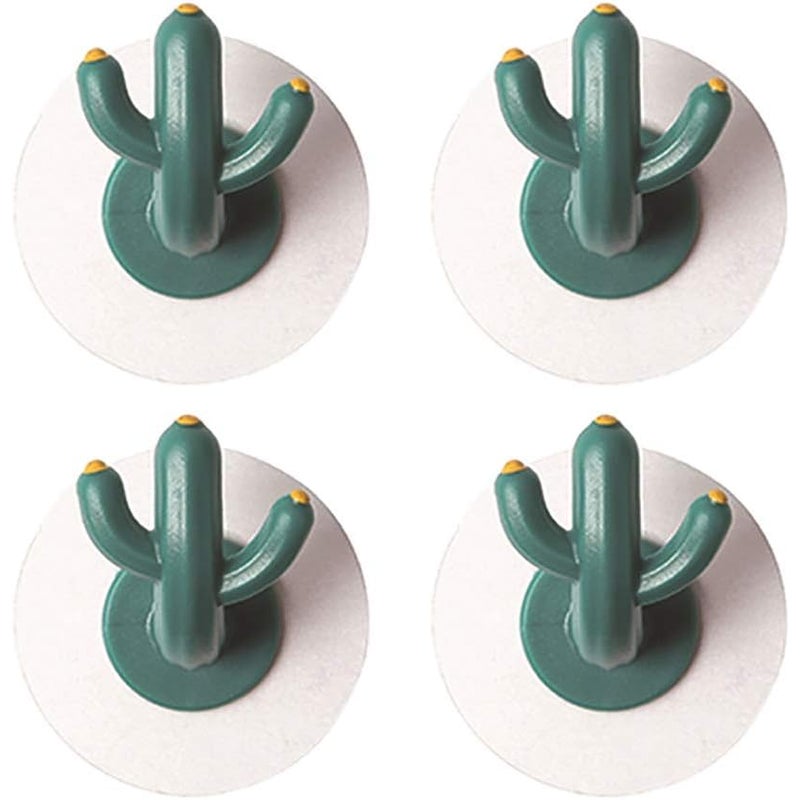 4 sztuki mocnych haczyków, haki ścienne z motywem kaktusa z kreskówek, samoprzylepne haczyki do kuchni, łazienki, szafki biurkowej (6 x 3,8)