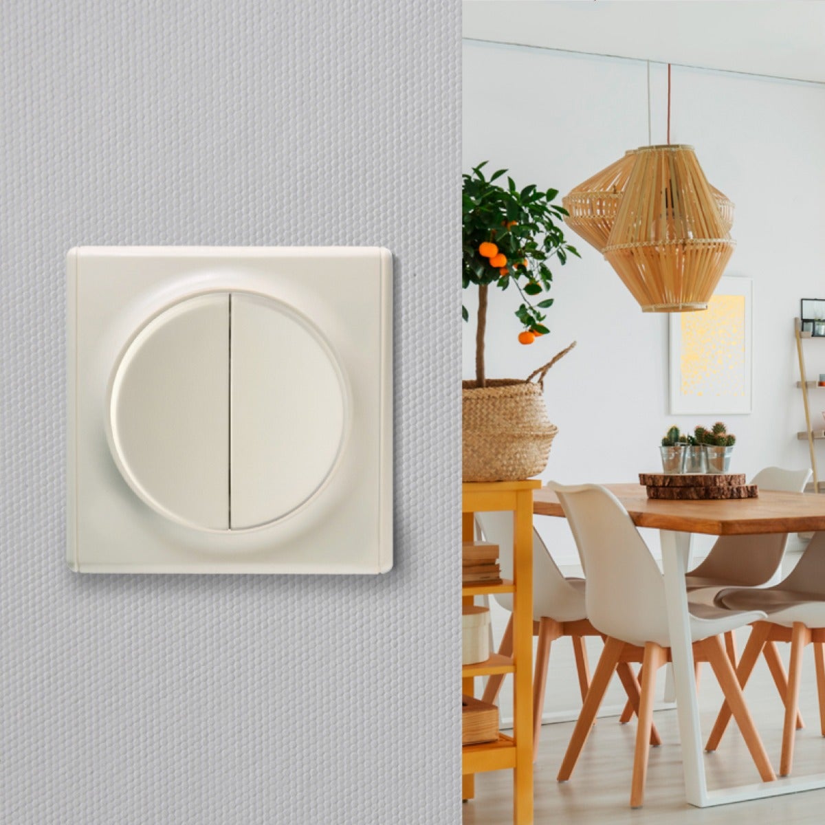 Plaque de finition Florence, en plastique, 1 poste (lot de 10) - beige - 3