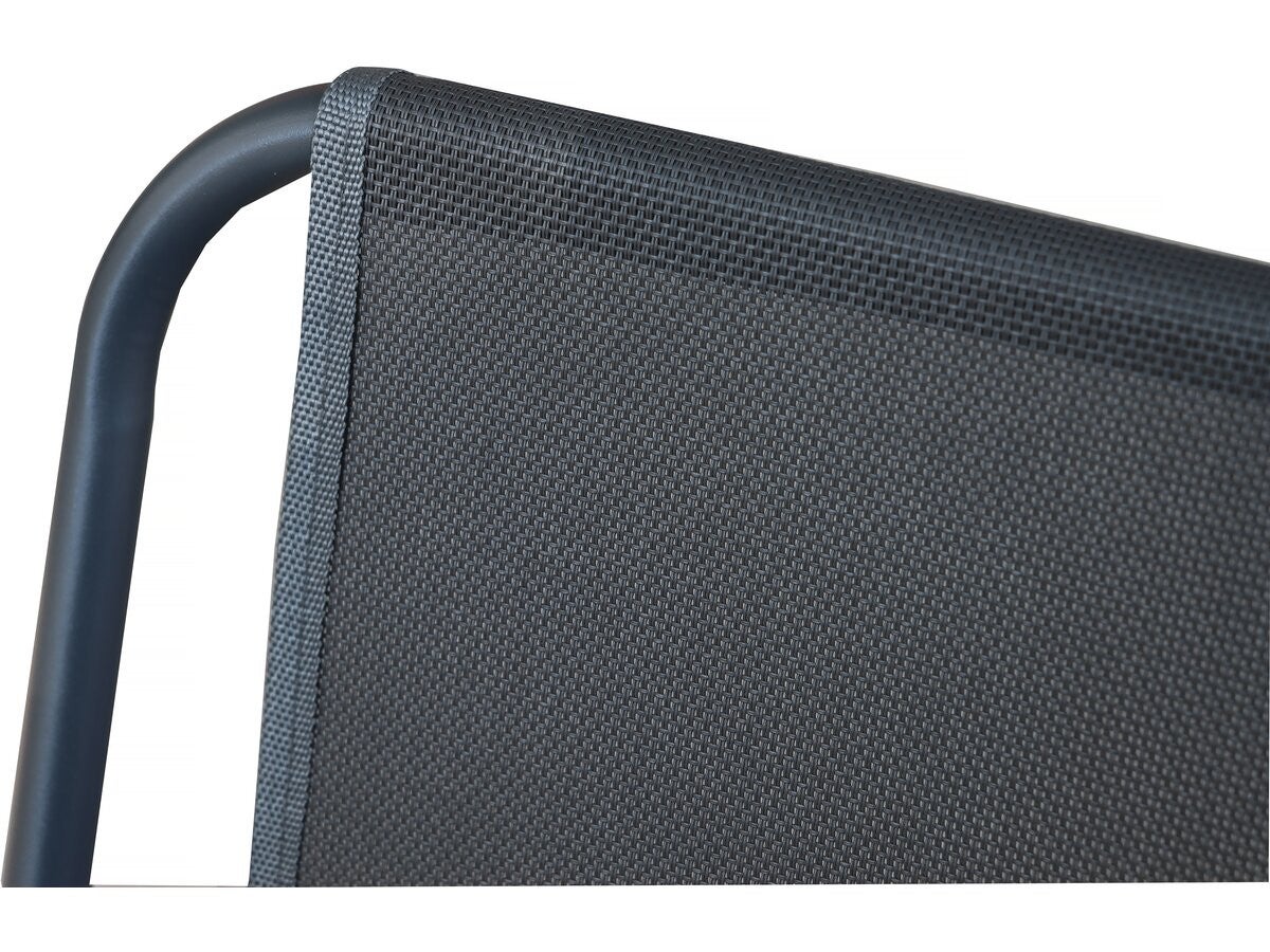 Mesa e cadeiras de jardim com guarda-sol de metal <> - 4 lugares - Cinza antracite - 6