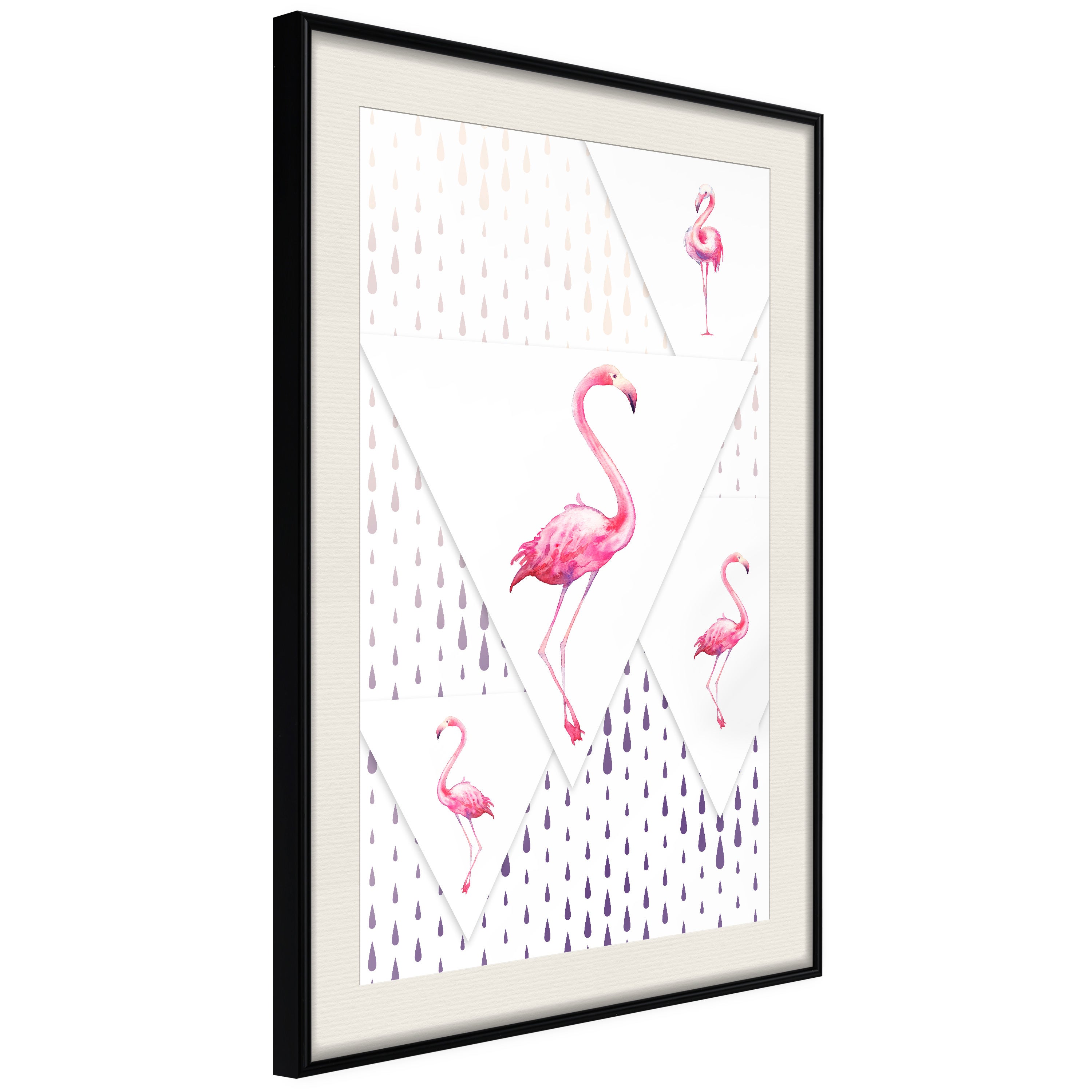 Poster et affiche - Flamingos and Triangles 20x30 cm | Leroy Merlin