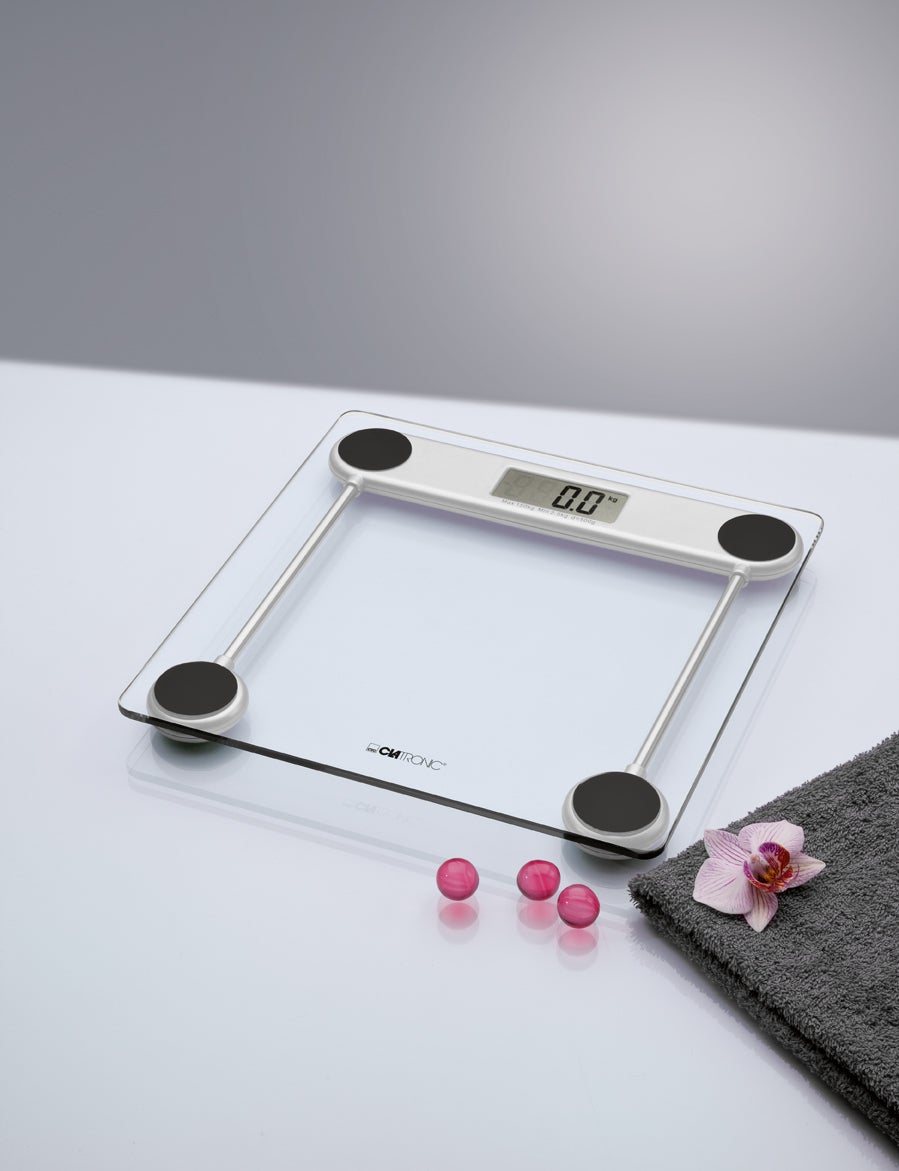 Pèse Personne Electronique verre 150 Kg / 100g Clatronic Transparent PW 3368 - 2
