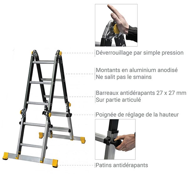 Centaure - Echelle Articulée Télescopique - Opti+ Pro - 5