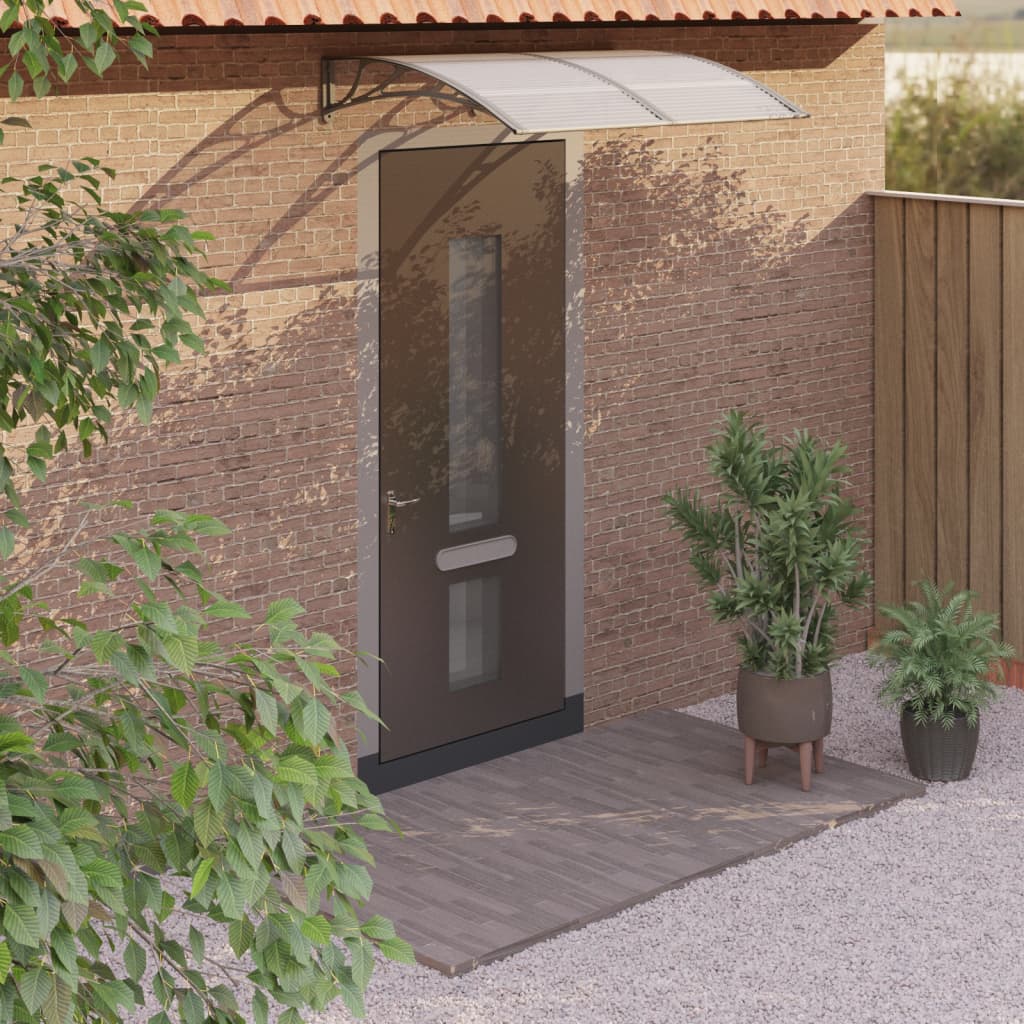 Toldo puerta gris 150x100 policarbonato