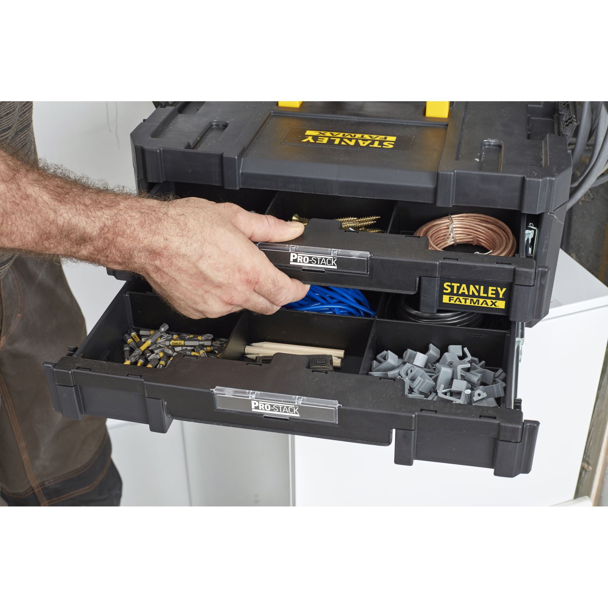 Kit Mallette + Mallette 2 tiroirs Tstak-Fatmax STANLEY 21,5L - 44 x 33,17 x 32,6 cm - FMST1-71981 - 2