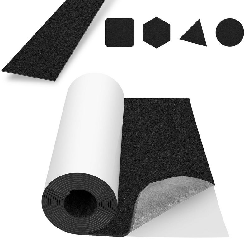 Lot De 48 Patins En Feutre Noirs Pour Meubles Pour Protéger Les Sols En Bois, Le Bureau