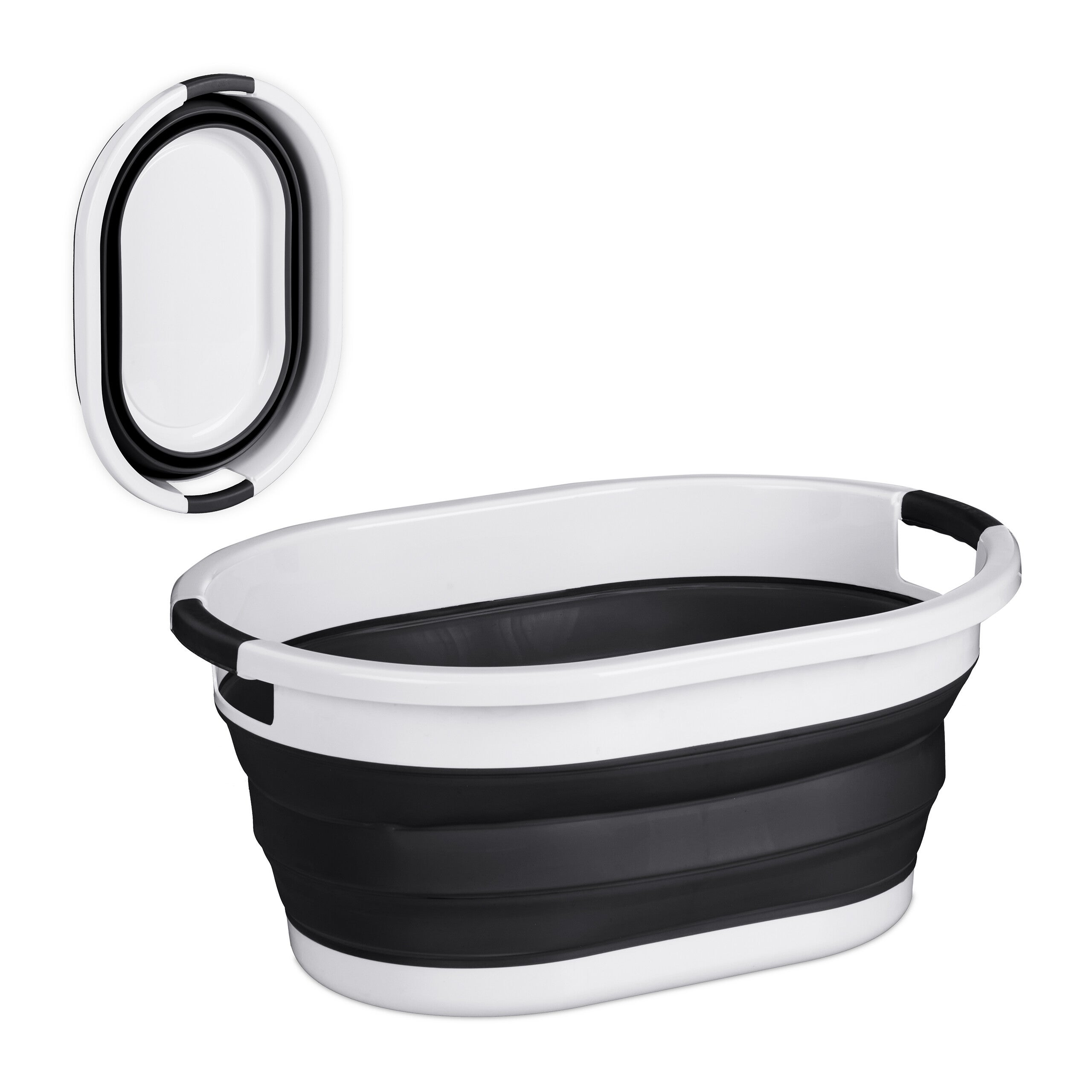 Cesto Portabiancheria Relaxdays 22L - Pieghevole, Rosa/Blu, Plastica, 24x53x38 Cm - Foto 13