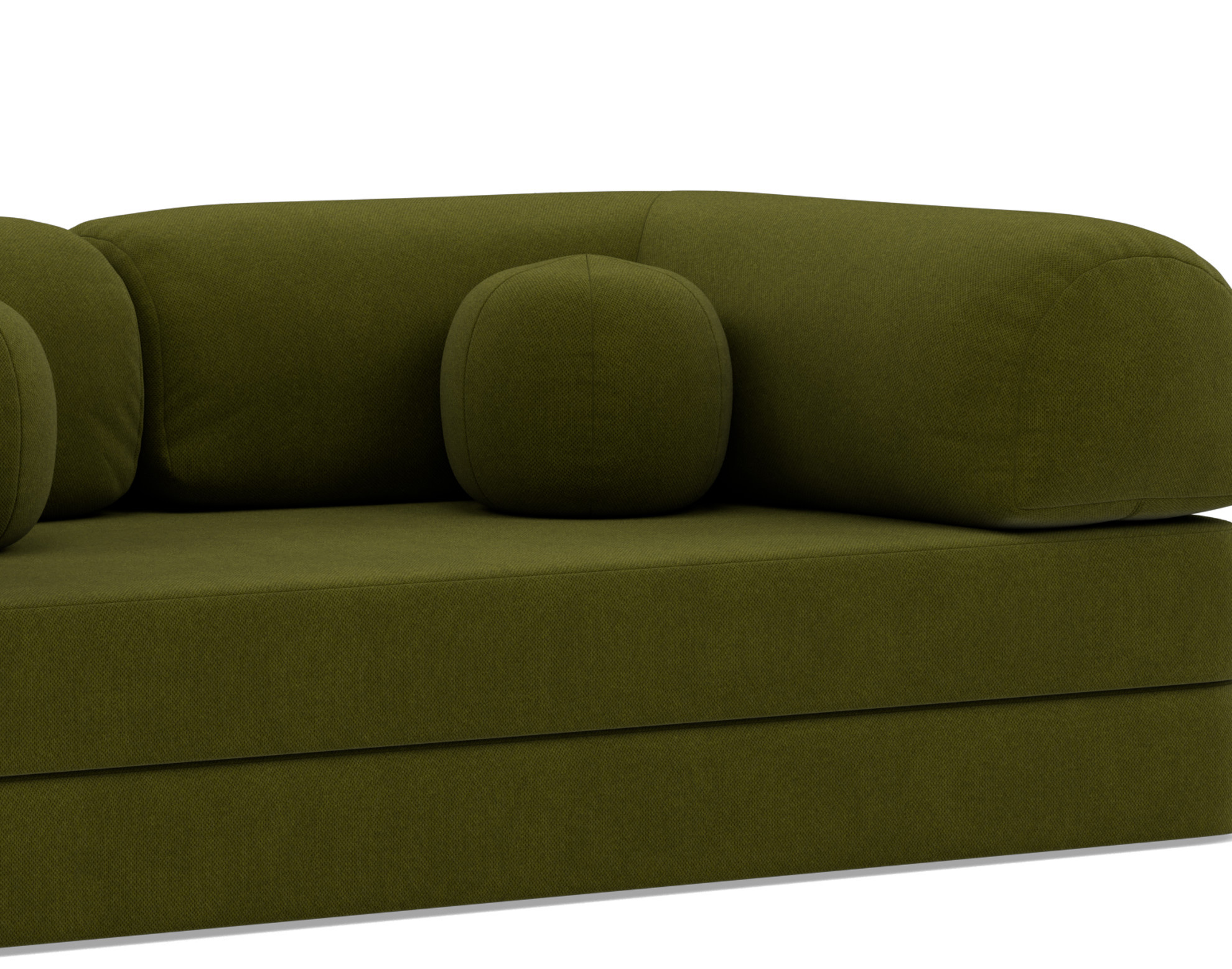 Canapé droit convertible 3 places en velours texturé vert kaki - NEBULA - Best Mobilier - 8
