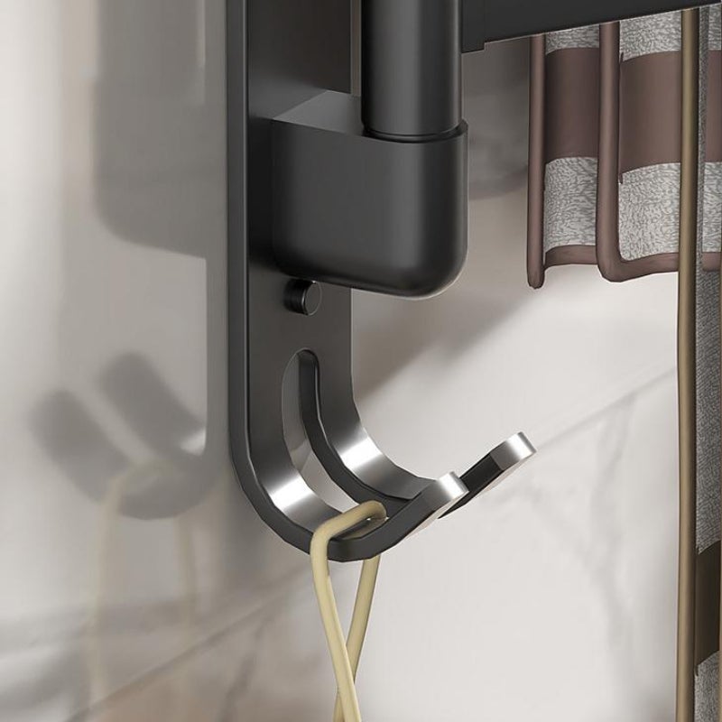 Porte-serviettes pivotant à 4 pôles, élégant et pratique pour salle de bain, barre à serviettes murale en acier inoxydable à 180 degrés - 5