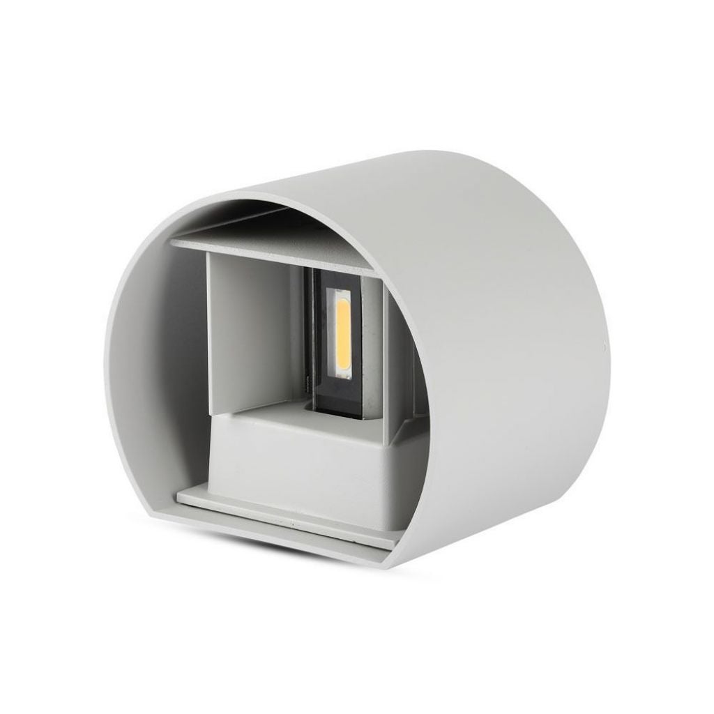 Okrągła lampa ścienna LED z podwójnym diodą COB 6 W 110 lm/W Kolor satynowy szary Regulowany strumień świetlny 3000 K IP65