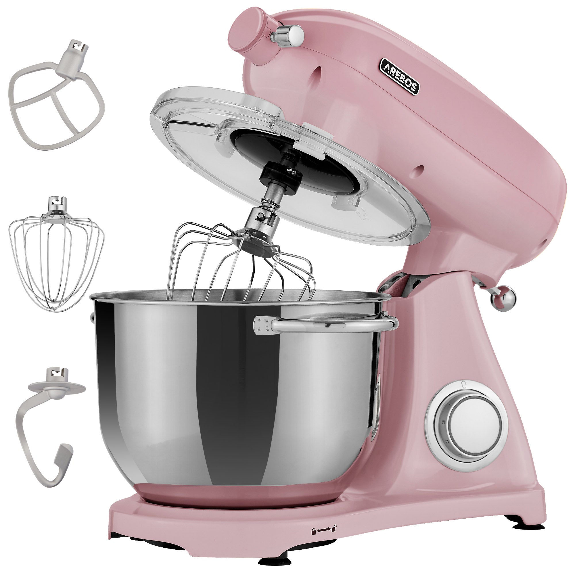 Techwood TRO-1726, Robot Patissier, Robot patissier Multifonctions avec Bol en Acier 7L, 1300