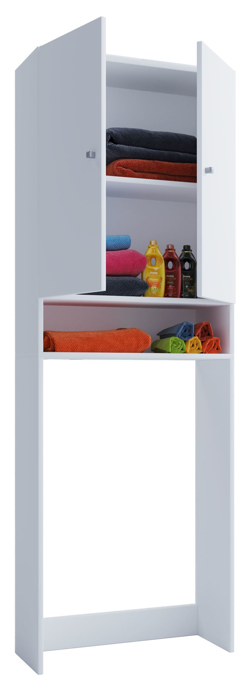VCM Meble łazienkowe szafka na pralkę Lona Biały B. 64 x H. 182 x T. 27 cm
