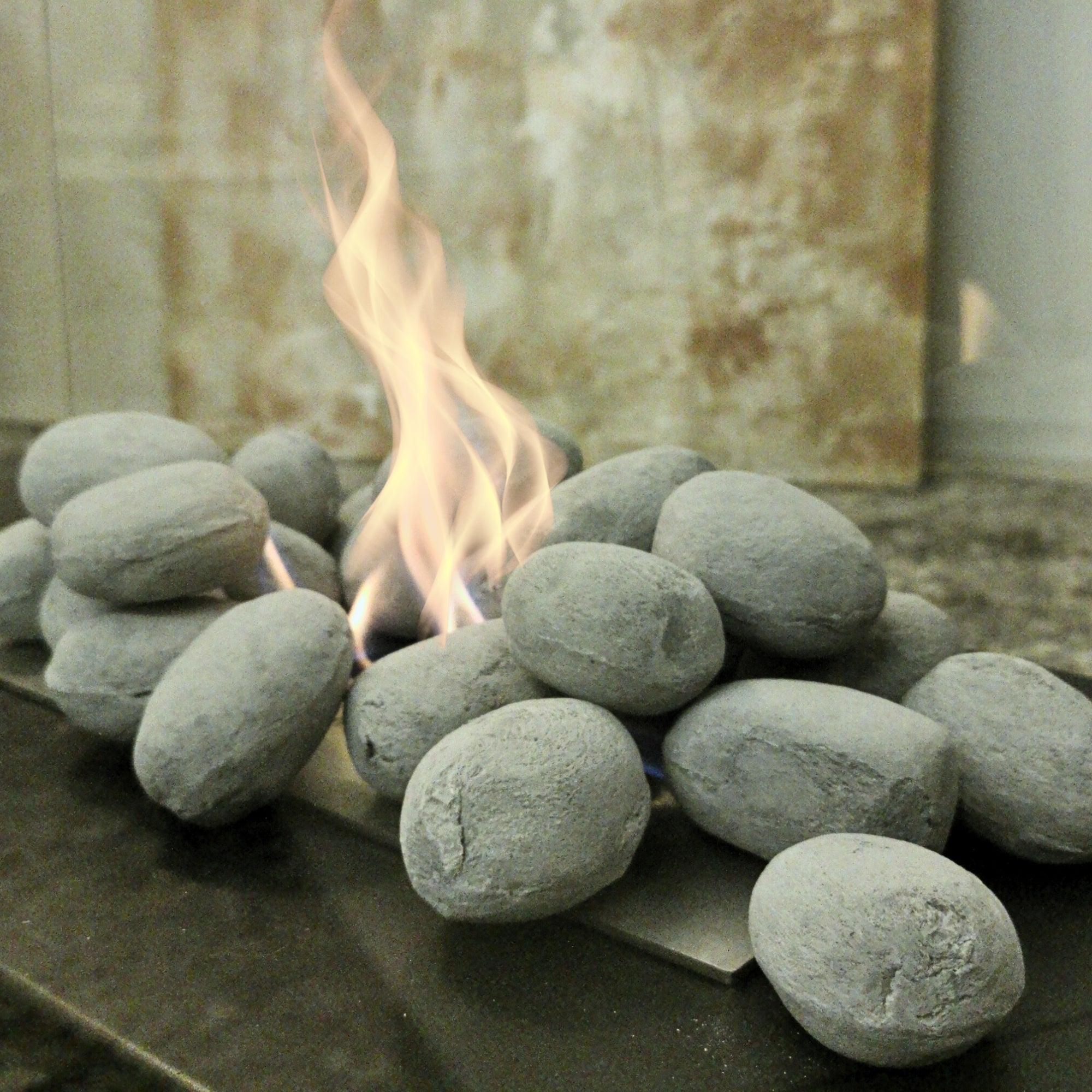 Pietre In Ceramica Per Caminetto A Bioetanolo – 24 Pezzi Grigio, Resistenti Al Calore, Per Decorazione Da Tavolo E Piante