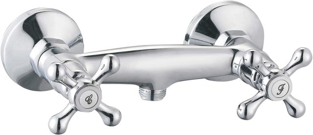 Miscelatore doccia cromato - Stile retrò - Maniglie a croce