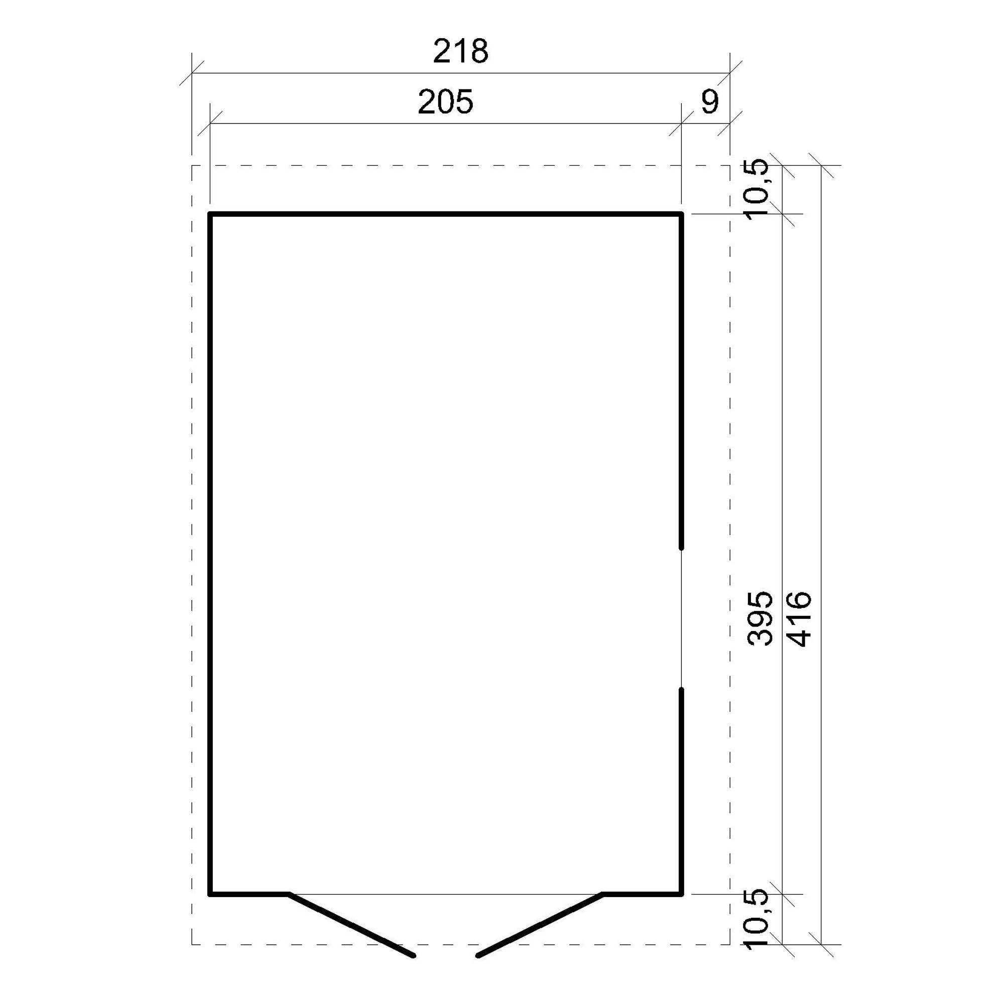 Abri de Jardin en Bois Naturel(avec paroi latérale) - Stockage extérieur avec fenêtres-H244x218x416 cm/8 m2, hangar en bois naturel - TIMBELA M340A - 6