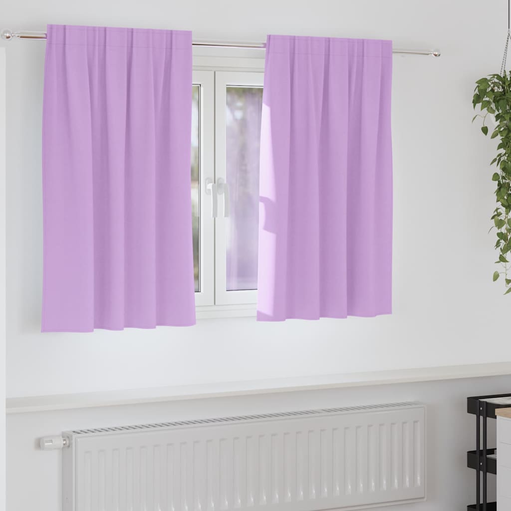 Firany blackout z kółkami 2 pcs Fioletowy 140 x 140 cm vidaXL