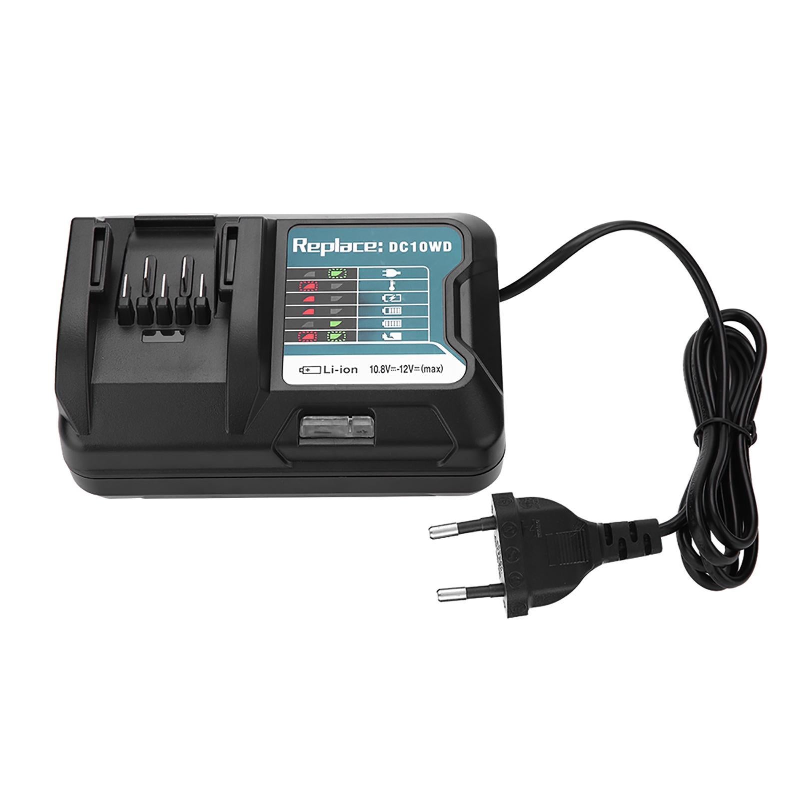 Szybka ładowarka litowo-jonowa do akumulatorów Makita DC10WD/BL1015, wtyczka EU 10.8V 12V, 100-240V