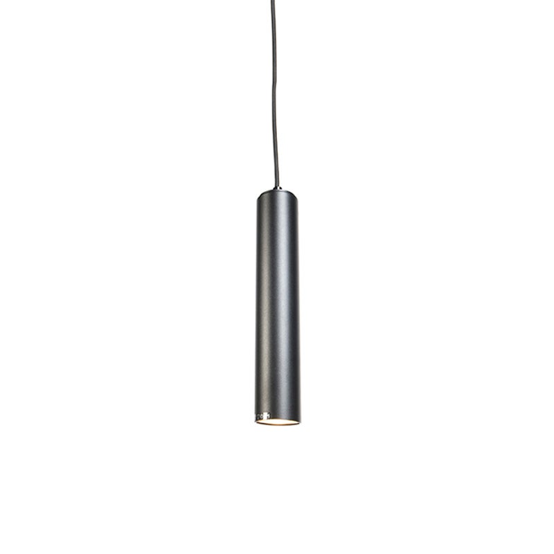 Qazqa nowoczesny lampa wisząca inteligentny - Tuba - czarny, żarówkami LED 4.7w, gu10, 2700k - 6000k, ściemnialny, 5.5cm