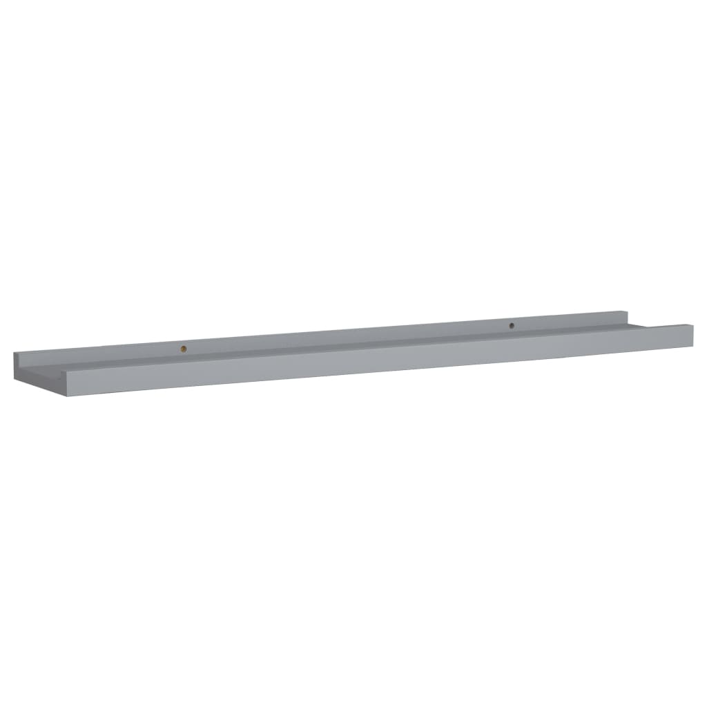 prateleiras de borda para moldura de foto 2 unidades cinza 80x9x3 cm MDF - 3