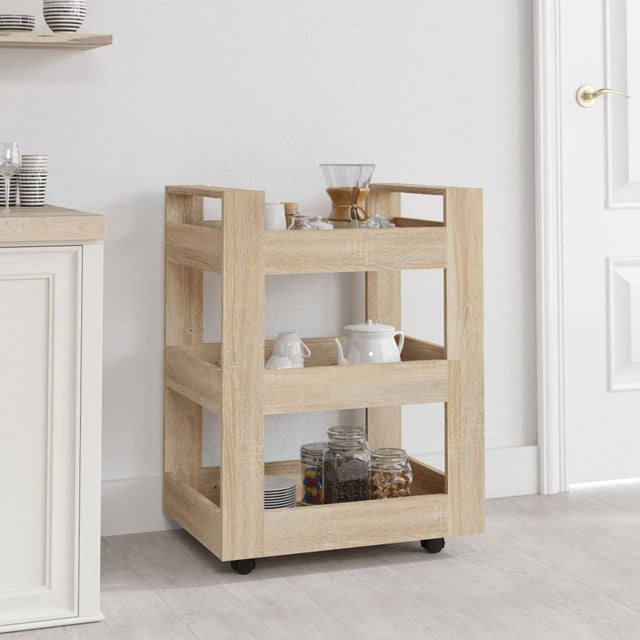 Carrello Cucina - 4 Cestelli Con Ripiano In Legno 35x35xh96 Cm Archimede System Hc601