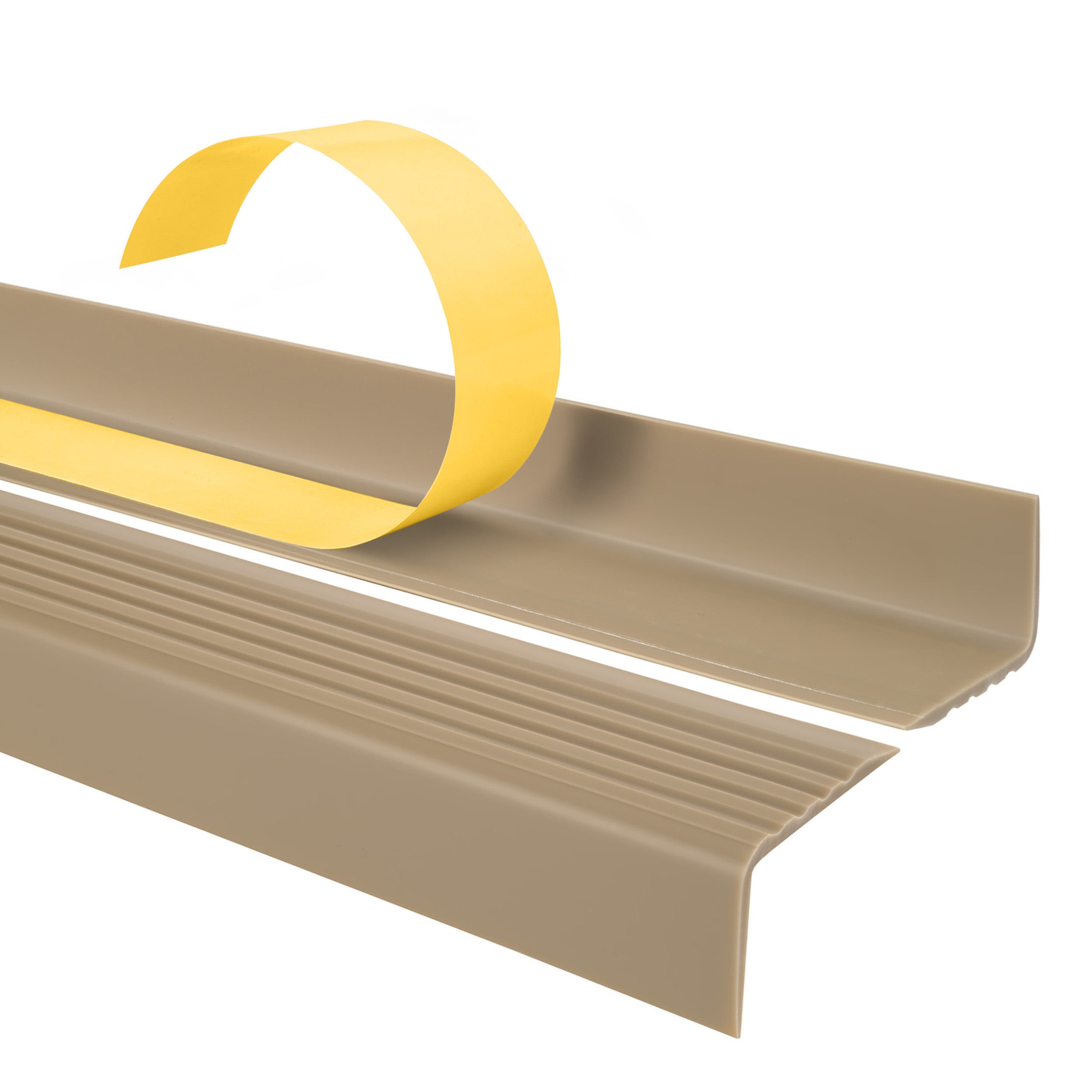 10x Nez de marche PVC 40x25 mm - autoadhesif, antiderapant, 100 cm, beige - 2