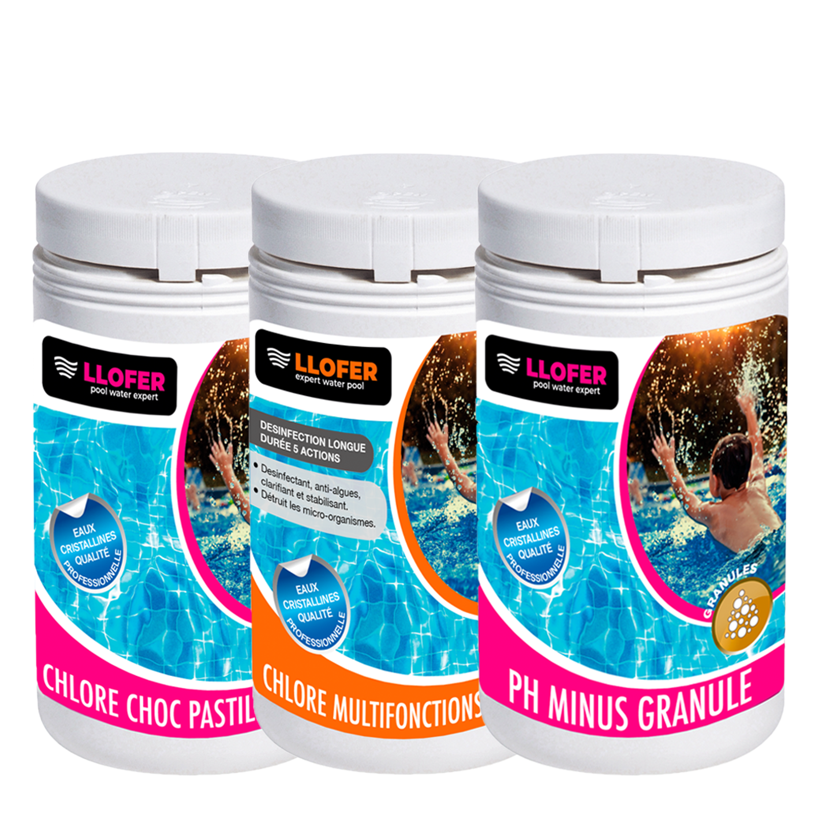 Pack complet produits piscine TAC+ (inclus poudre pH moins + augmentateur d'alcalinité 5kg) - 3