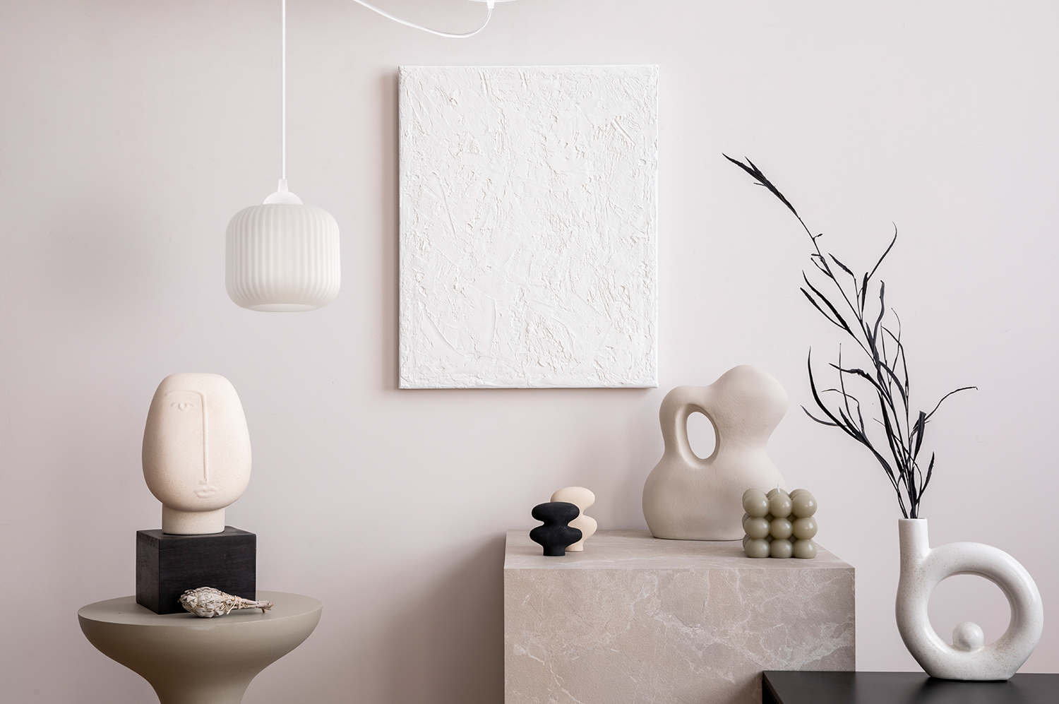 Lampa sufitowa wisząca Riffle Pająk loft 1xE27 klosz walec biały Light Home LH - 3