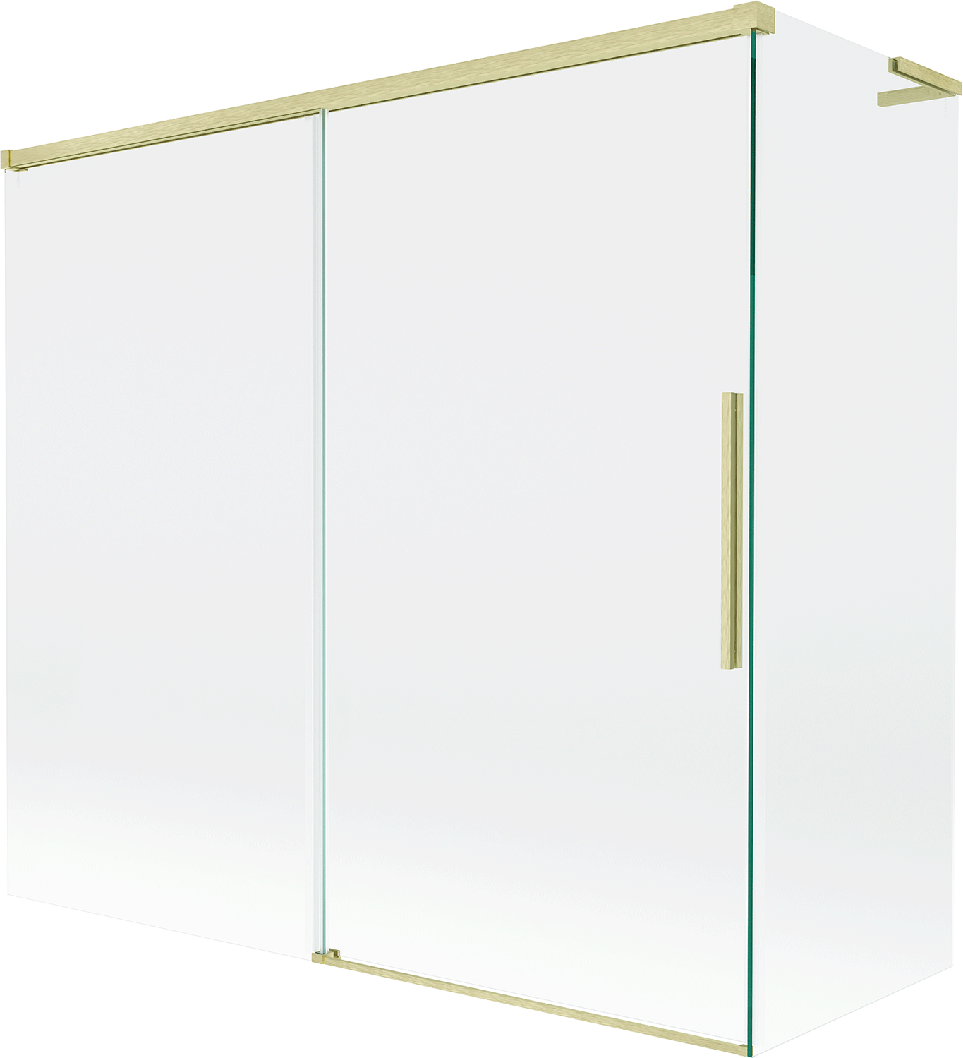 Mexen Rox L parawan nawannowy 2-skrzydłowy rozsuwany 170 + 75 x 150 cm, transparent, złoty szczotkowany - 8C9L-170-075-55-00