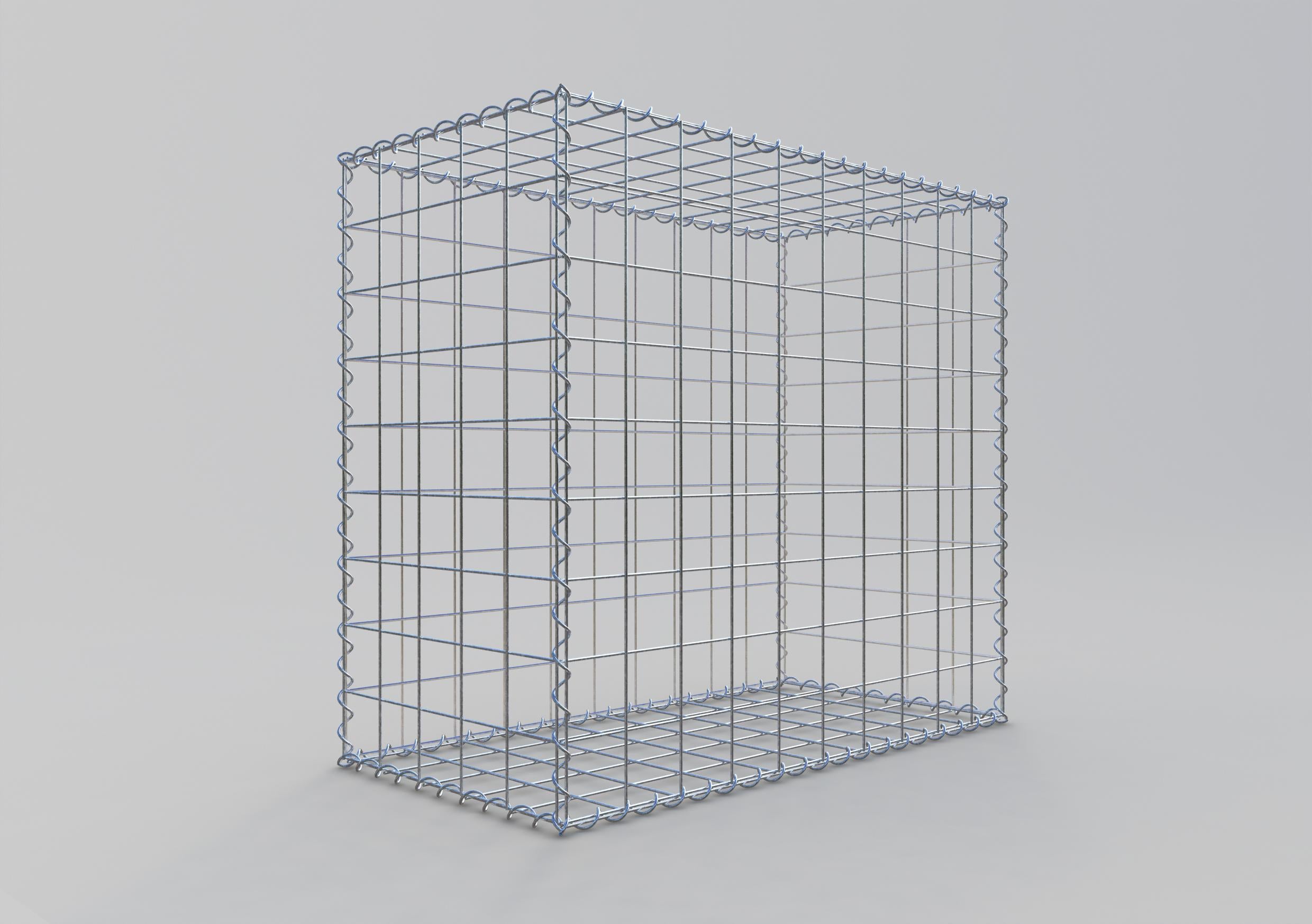 Gavión de acero galvanizado 100x90x50cm (LxAxP), malla 10 x 10cm, Espiral, jaula metálica para muro o jardín - 2