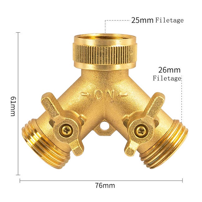Robinet De Jardin Extérieur 1/2" à Double Clapet Anti-retour - Avec Support Mural Pour Tuyau 15 Mm