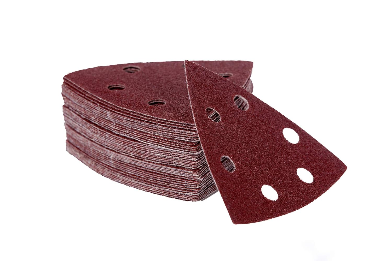 Lot de 120 triangles abrasifs pour ponceuse delta – 90 x 90 x 90 mm – 6 trous – Grains 40/60/80/120/180/240 (20 de chaque) - Papier de verre - 3